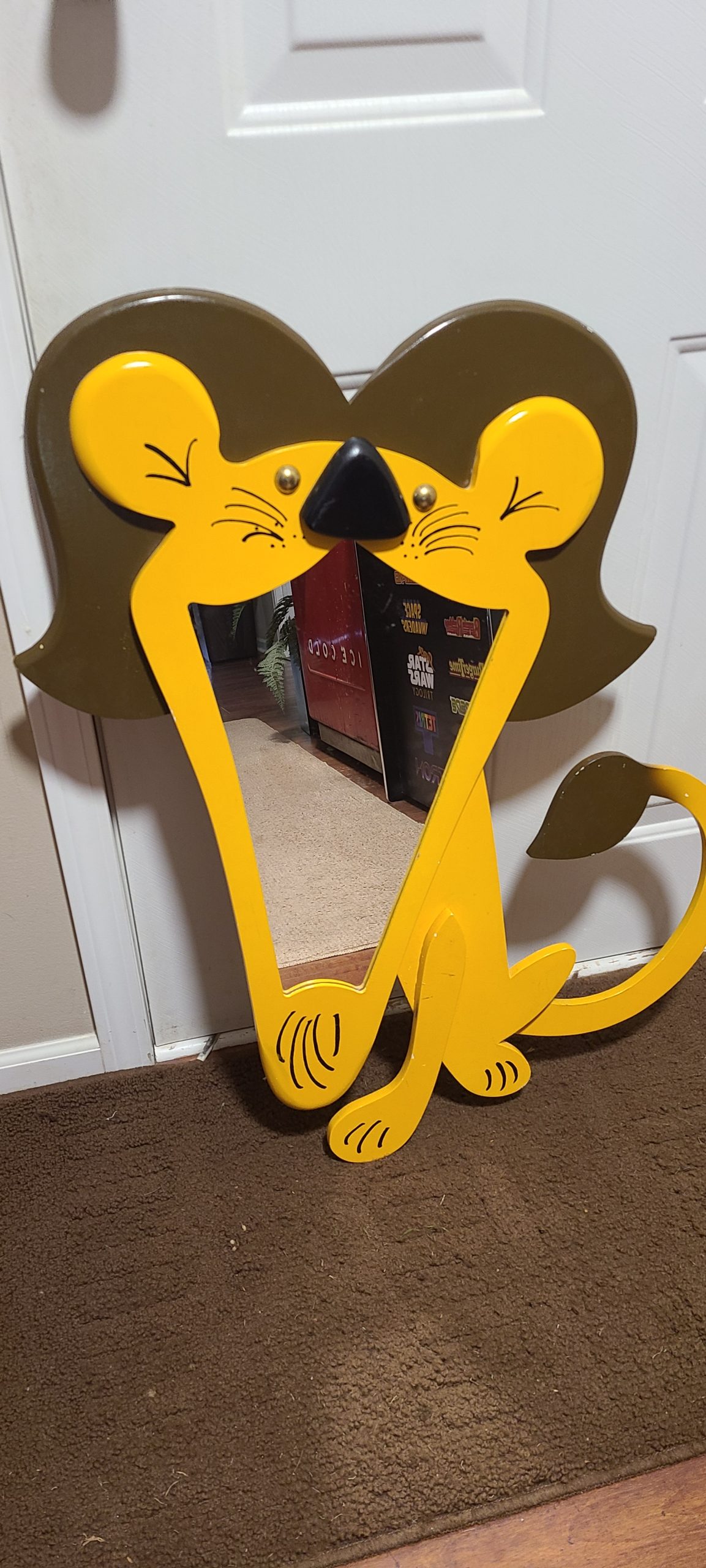 Vintage lion wall mirror